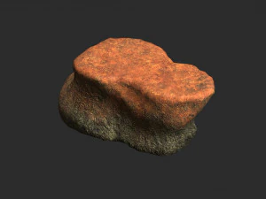 Rocas planas cortas - Polvo rojo Modelo 3D