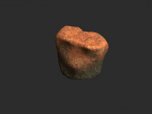 Rocas planas cortas - Polvo rojo Modelo 3D