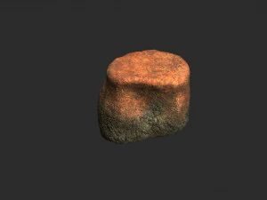 Rocas planas cortas - Polvo rojo Modelo 3D