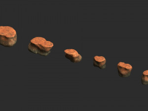 Short Flat Rocks - Red Dust Modelo 3D