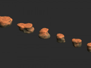 Short Flat Rocks - Red Dust Modelo 3D