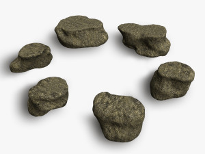 Short Flat Rocks - Dirt Modelo 3D