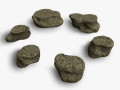 Short Flat Rocks - Dirt 3D 모델