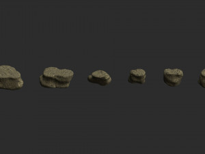 Short Flat Rocks - Dirt Modelo 3D