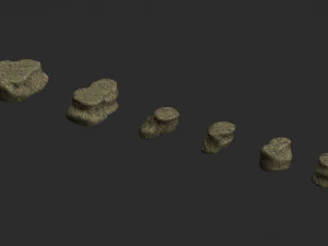 Короткі плоскі скелі - бруд 3D Модель