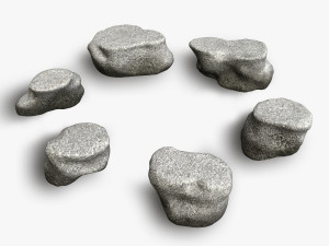 Short Flat Rocks - White 2 Modelo 3D