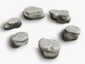 Short Flat Rocks - White 2 3D 모델