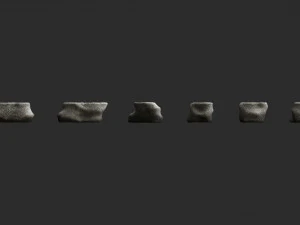 Short Flat Rocks - White 2 3D Model