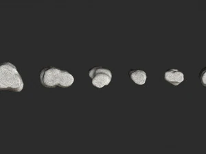 Short Flat Rocks - White 2 3D Model