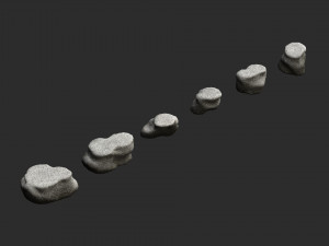 Short Flat Rocks - White 2 3D Модель