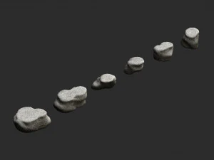 Short Flat Rocks - White 2 3D Model