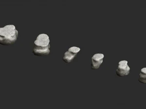 Short Flat Rocks - White 2 3D Model