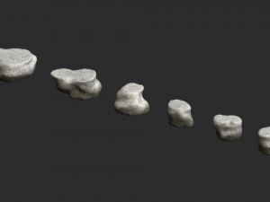 Short Flat Rocks - White 2 3D Модель