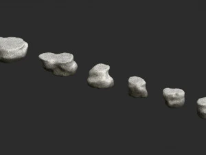 Short Flat Rocks - White 2 3D Model