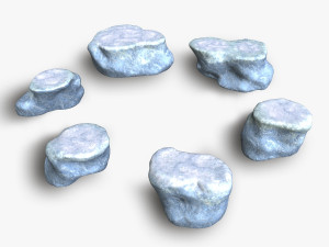 Short Flat Rocks - Ice 3D Model