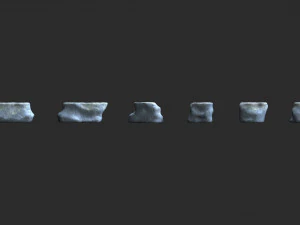 Short Flat Rocks - Ice 3D Model
