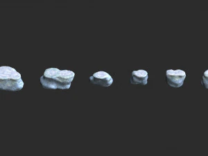 Short Flat Rocks - Ice 3D Model