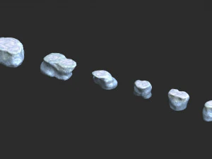 Short Flat Rocks - Ice 3D Model
