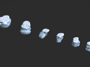 Short Flat Rocks - Ice 3D Model