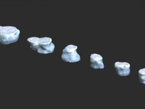 Short Flat Rocks - Ice 3D Model