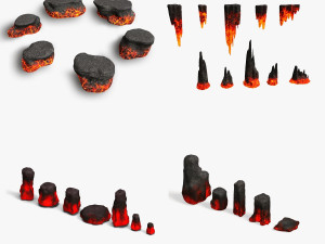Lava Rocks Combo 3D 模型