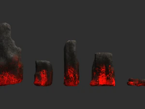 Lava Rocks Combo 3D Model