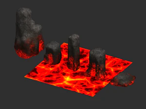 Lava Rocks Combo 3D Model