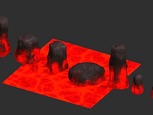 Lava Rocks Combo 3D Model
