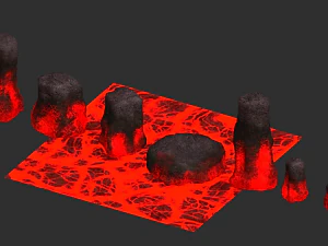 Lava Rocks Combo 3D Model