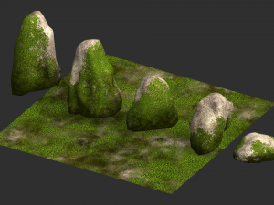 Moss Rocks Combo 3D 模型