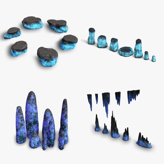Magical Rocks Combo Model 3D .c4d .max .obj .3ds .fbx .stl .blend 