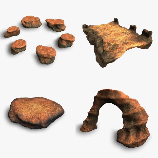 Desert Rocks Combo Modelo 3D .c4d .max .obj .3ds .fbx .stl .blend 