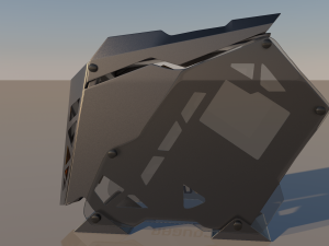 pc computer cougar conquer low-poly Modèle 3D