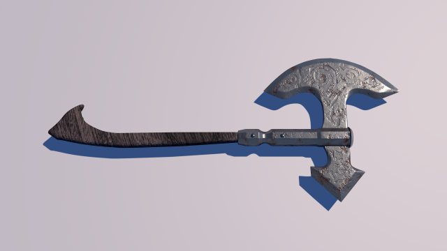medieval axe low-poly 3D Model .c4d .max .obj .3ds .fbx .stl .blend 