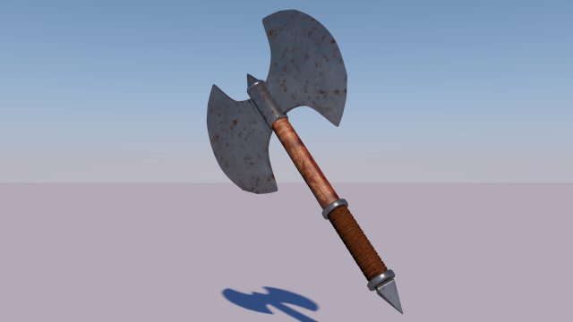 medieval axe low-poly 3D 模型 .c4d .max .obj .3ds .fbx .stl .blend 