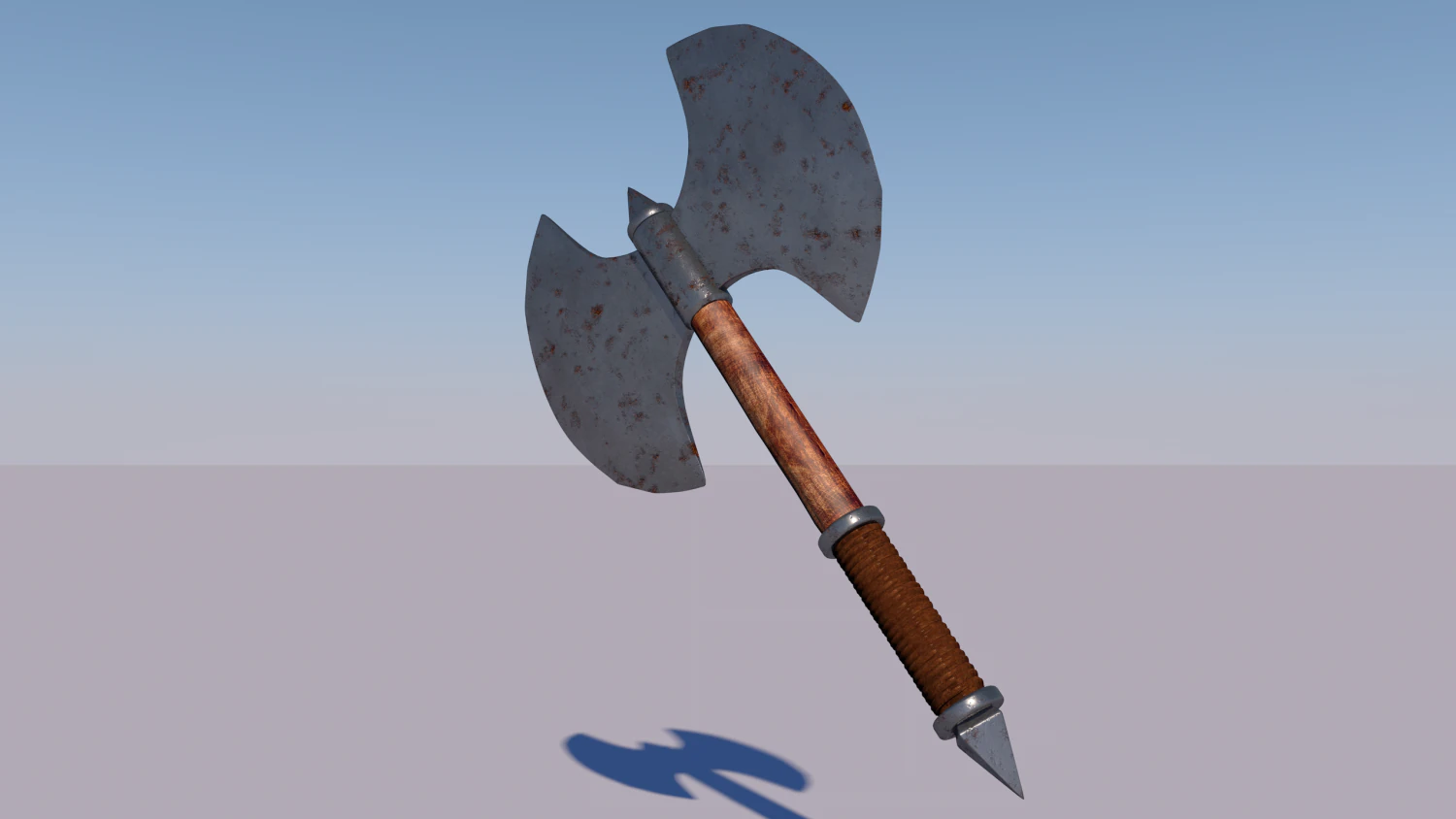 medieval axe low-poly 3D Model .c4d .max .obj .3ds .fbx .stl .blend 