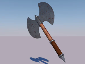 ascia medievale low-poly Modello 3D