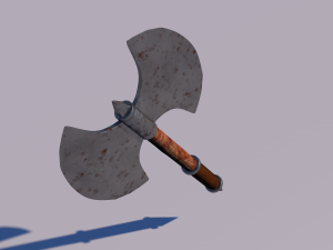 medieval axe low-poly 3D 模型