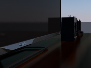 table with computer and accessories low-poly 3D Model