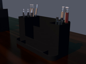 table with computer and accessories low-poly 3D Model