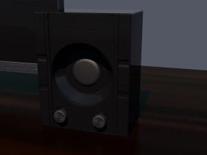 table with computer and accessories low-poly 3D Model
