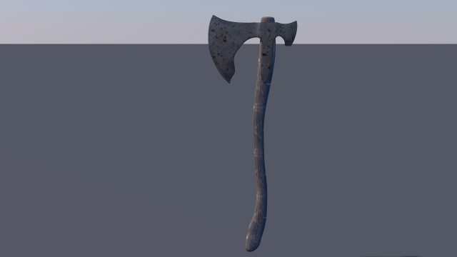 medieval axe low-poly 3Dモデル .c4d .max .obj .3ds .fbx .stl .blend 