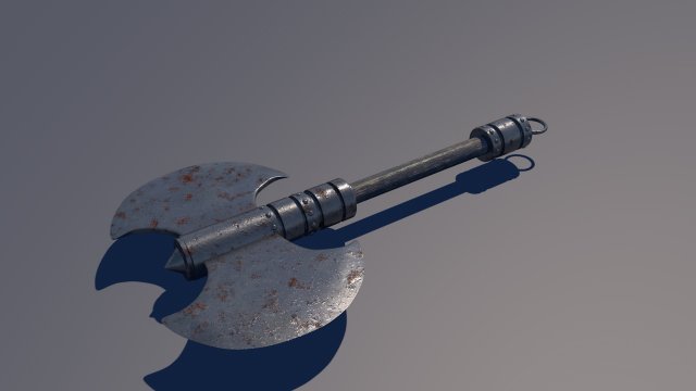 medieval axe low-poly Modelo 3D .c4d .max .obj .3ds .fbx .stl .blend 