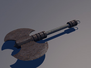 medieval axe low-poly Modelo 3D