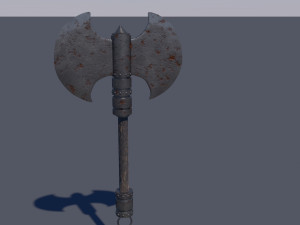medieval axe low-poly Modelo 3D