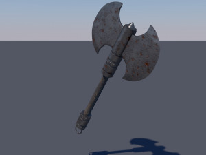 medieval axe low-poly Modelo 3D