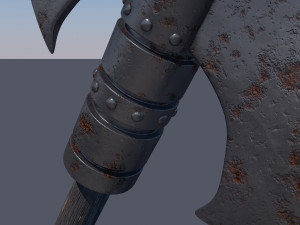 medieval axe low-poly Modelo 3D