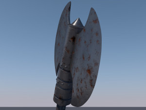 medieval axe low-poly Modelo 3D