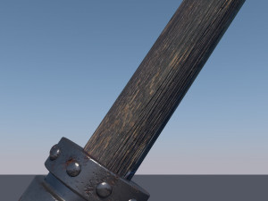 medieval axe low-poly Modelo 3D