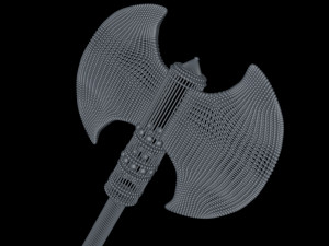 medieval axe low-poly Modelo 3D